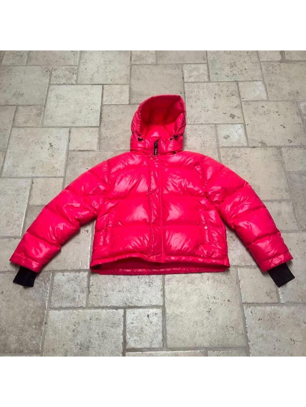 Women's Aritiza TNA Super Puff Shorty Puffer Jacket Hi-Gloss Pink Sz. M